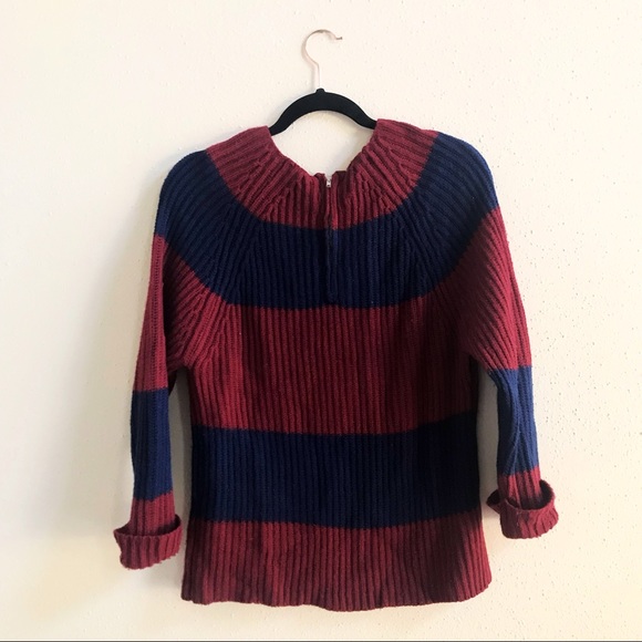 Maroon/Navy Striped Sweater 🎎 - Picture 2 of 4